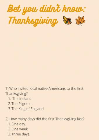 Bet you didn't know: Thanksgiving
