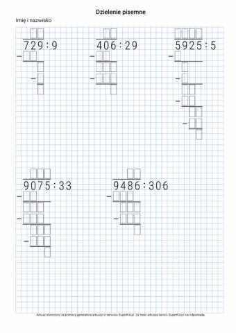 Dzielenie pisemne