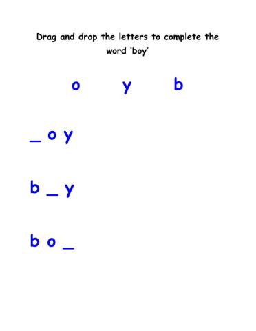 Sight Word 'boy'