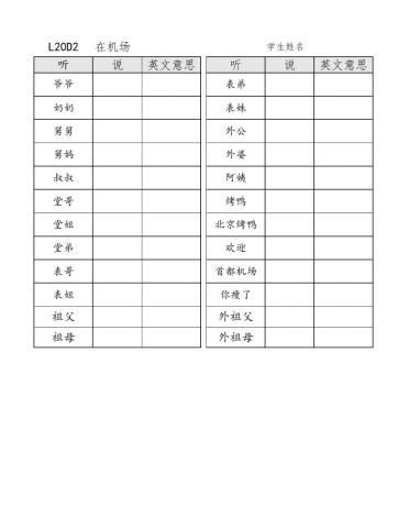 L20D2 vocabulary