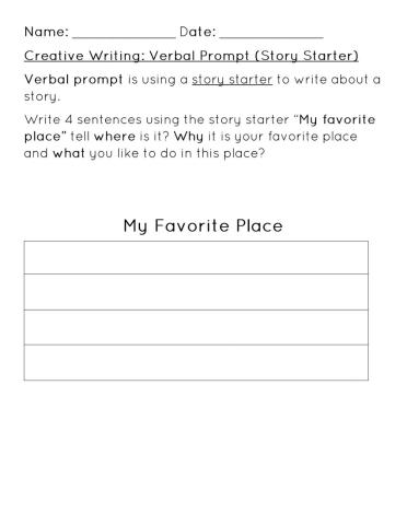 Verbal Prompt (Story Starter)