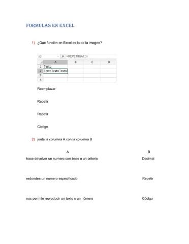 Formulas en excel