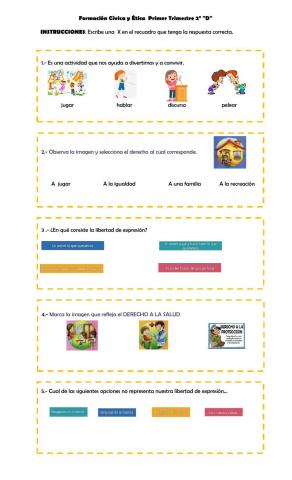 Examen de Formación cívica y ética primer trimestres