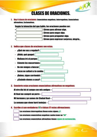 Clases de oraciones