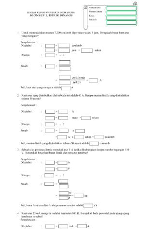 Konsep Listrik Dinamis