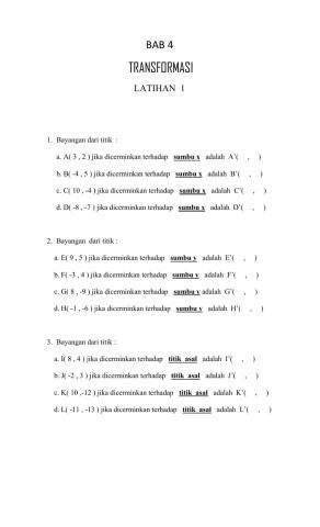 TRANSFORMASI Latihan 1