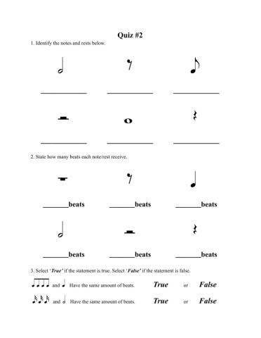 Note Values Quiz