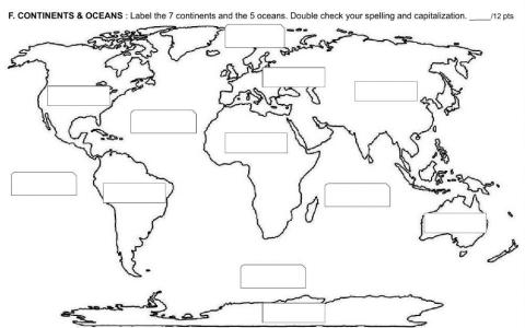 Continents and Oceans