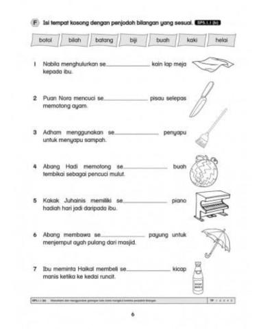 Bahasa Melayu- Penjodoh bilangan