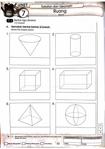 Matematik Tahun 1 Bentuk 3D