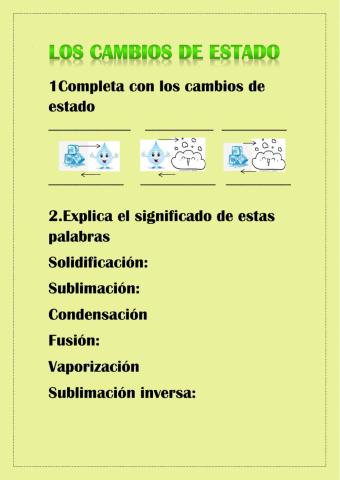 Los cambios de estado