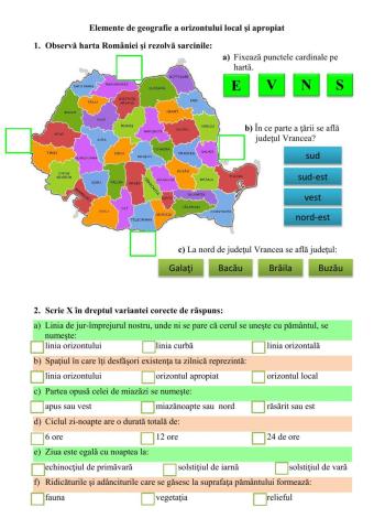 Elemente de geografie a orizontului local şi apropiat