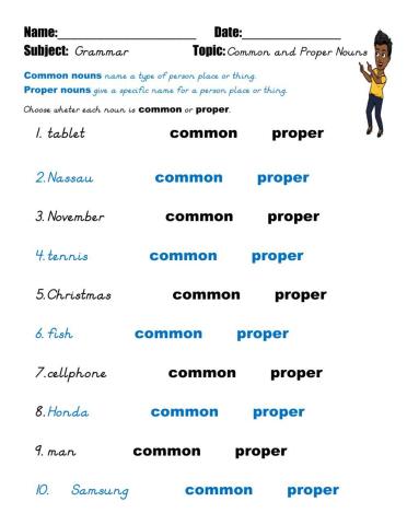 Common and Proper Nouns