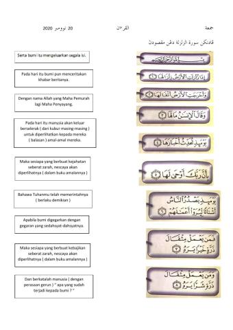 Kefahaman surah al-zalzalah