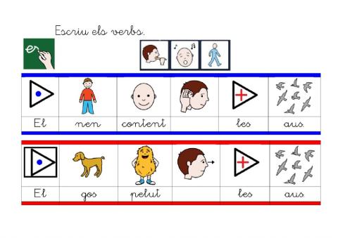 Escriu verbs.