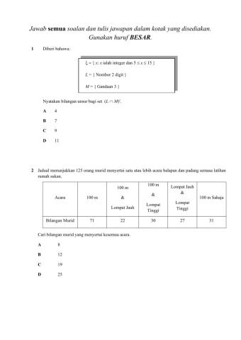 Kertas 1 SPM Math Siri 4