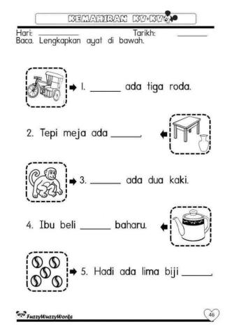 Isi tempat kosong berdasarkan gambar