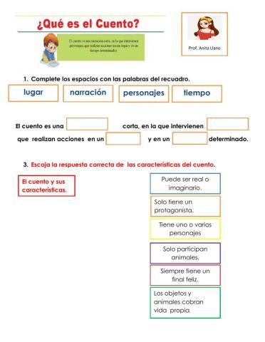 El cuento y sus caracteristicas