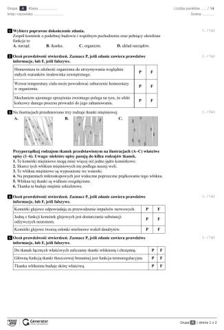 Biologia sprawdzian 2b