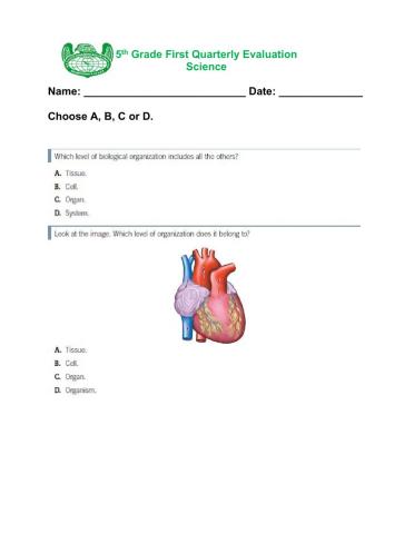 Science first quaterly exam