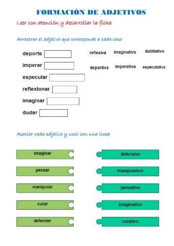 Formación de adjetivos