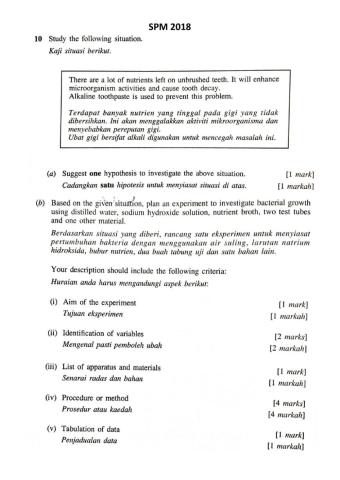 Soalan Sebenar SPM 2018 (Bahagian C: No 10)