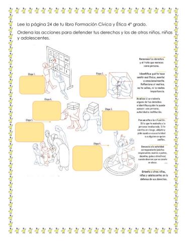 Acciones para defender los derechos y de otros niños, niñas y adolescentes.