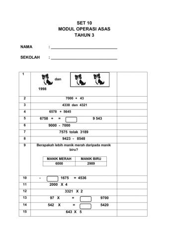 CIF-Operasi asas  set 10