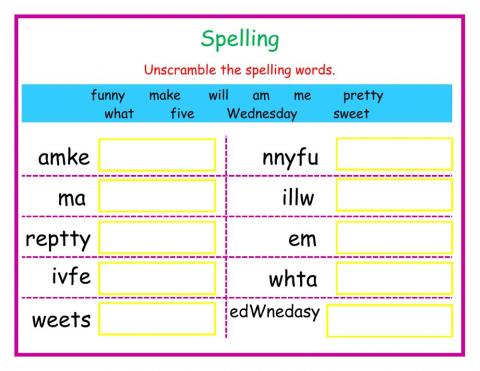 Spelling-Unscramble DJ