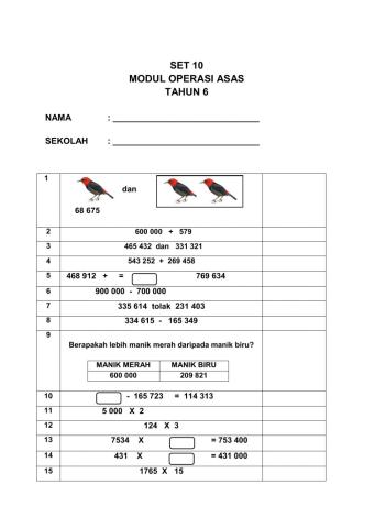 CIF-T6 Operasi asas  set 10