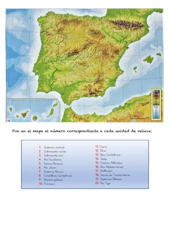 Mapa físico de España