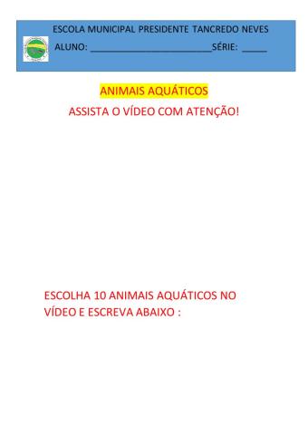 ANIMAIS AQUÁTICOS