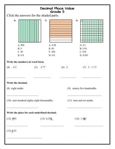 Decimal Place Value Intro g5