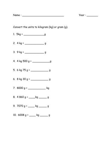 Convert units of mass