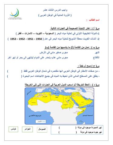 الثروة المائية في الوطن العربي - سابع