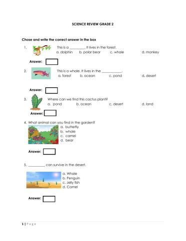 Science Review Grade 2