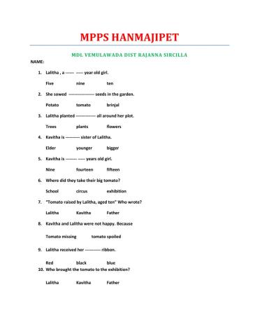 English worksheet