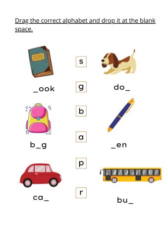 4 Years: English Set 8 Page 2 Drag and Drop