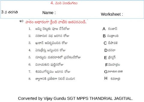 3rd tel pandugalu 4 By Vijay Gundu