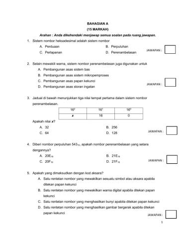 Ulangkaji bahagian a ask tingkatan 2