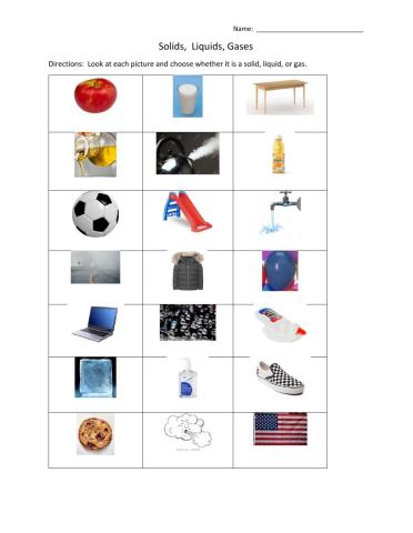 Solids, Liquids, Gases