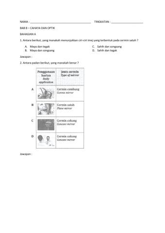 Bab 8 : cahaya dan optik