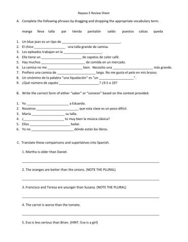 Repaso E Review Sheet (ASD 2)