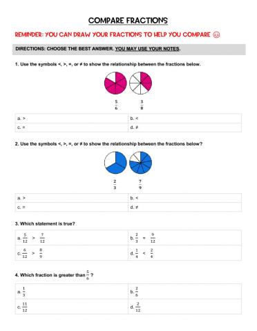 Compare Fractions