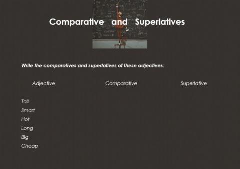 Comparative and superlatives