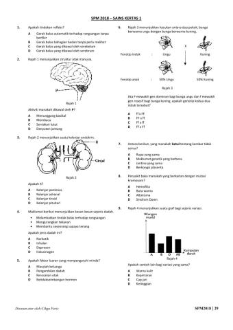 Soalan objektif spm 2018