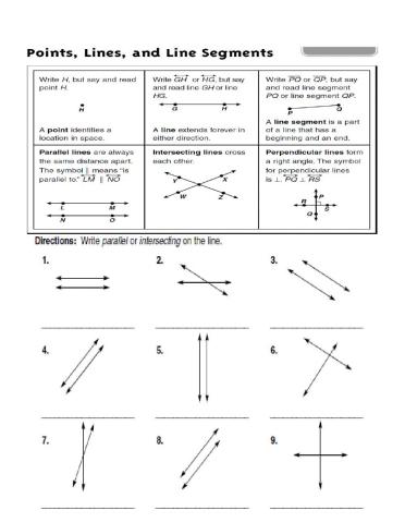 Point lines and line segments 1