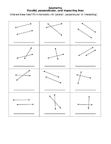 Parallel, perpendicular, and inspecting lines