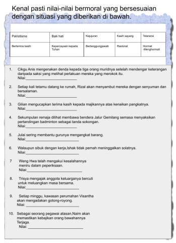 Pendidikan Moral Tingkatan 1