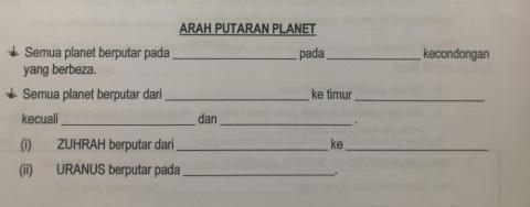 Arah Putaran Planet